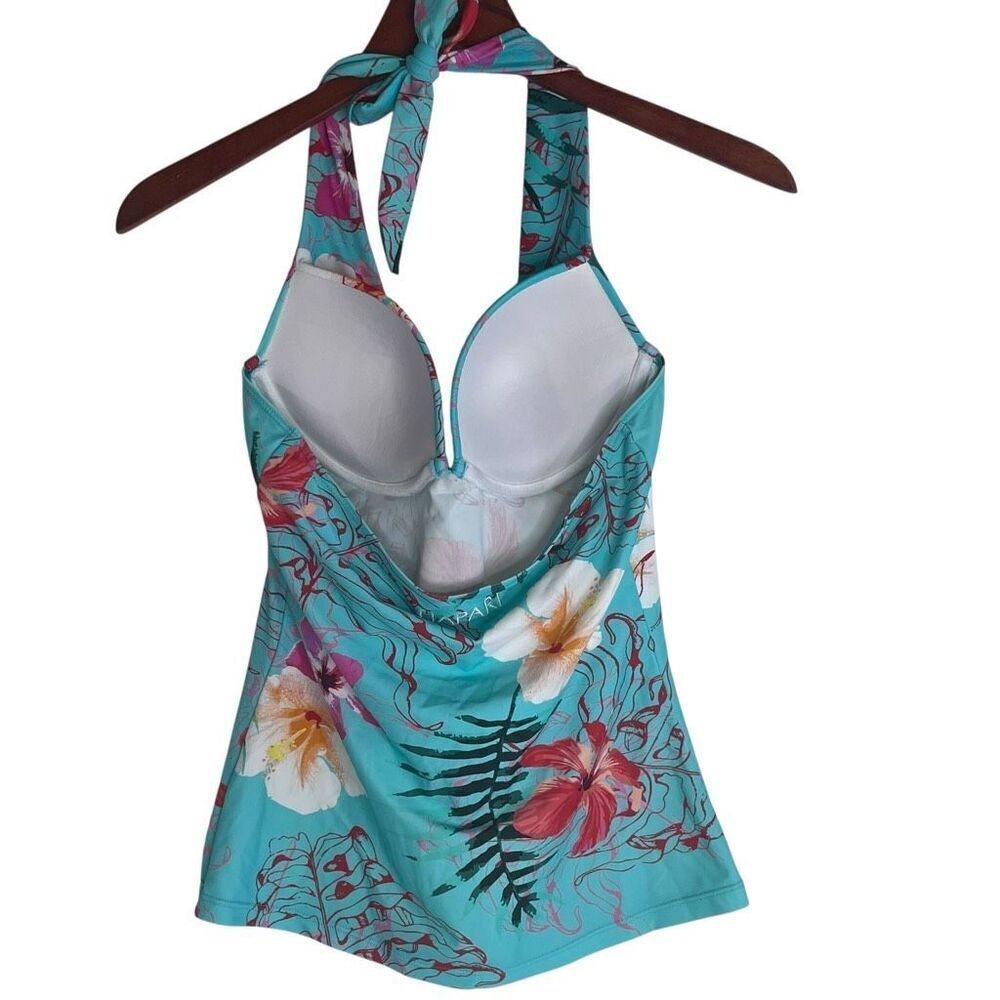 Hapari Womens SPF 50+ Halter Floral Backless Tankini Tank Top Multicolor Medium - Picture 11 of 14